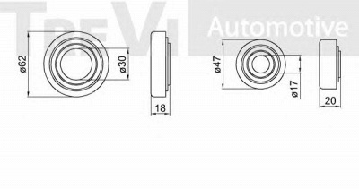 TREVI AUTOMOTIVE wb1847 -  Комплект подшипника ступицы колеса
